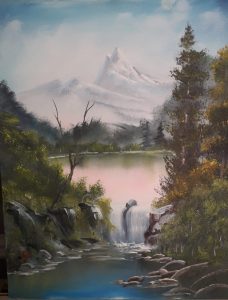 waterfall in the mountains