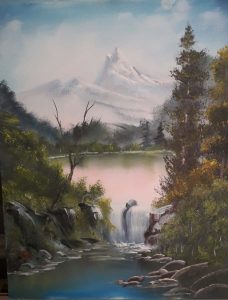 waterfall in the mountains
